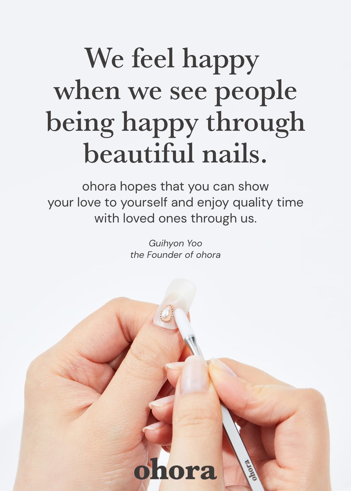 ohora Semi Gel Nail Strips in use on hands
