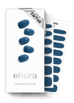 ohora Semi Gel Nail Strips N Cream Indigo front view with packaging