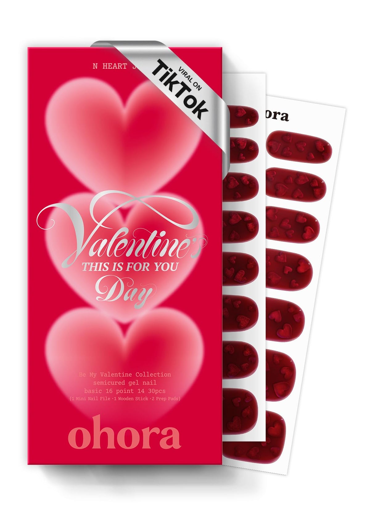 ohora Semi Gel Nail Strips N Heart Jelly box front view