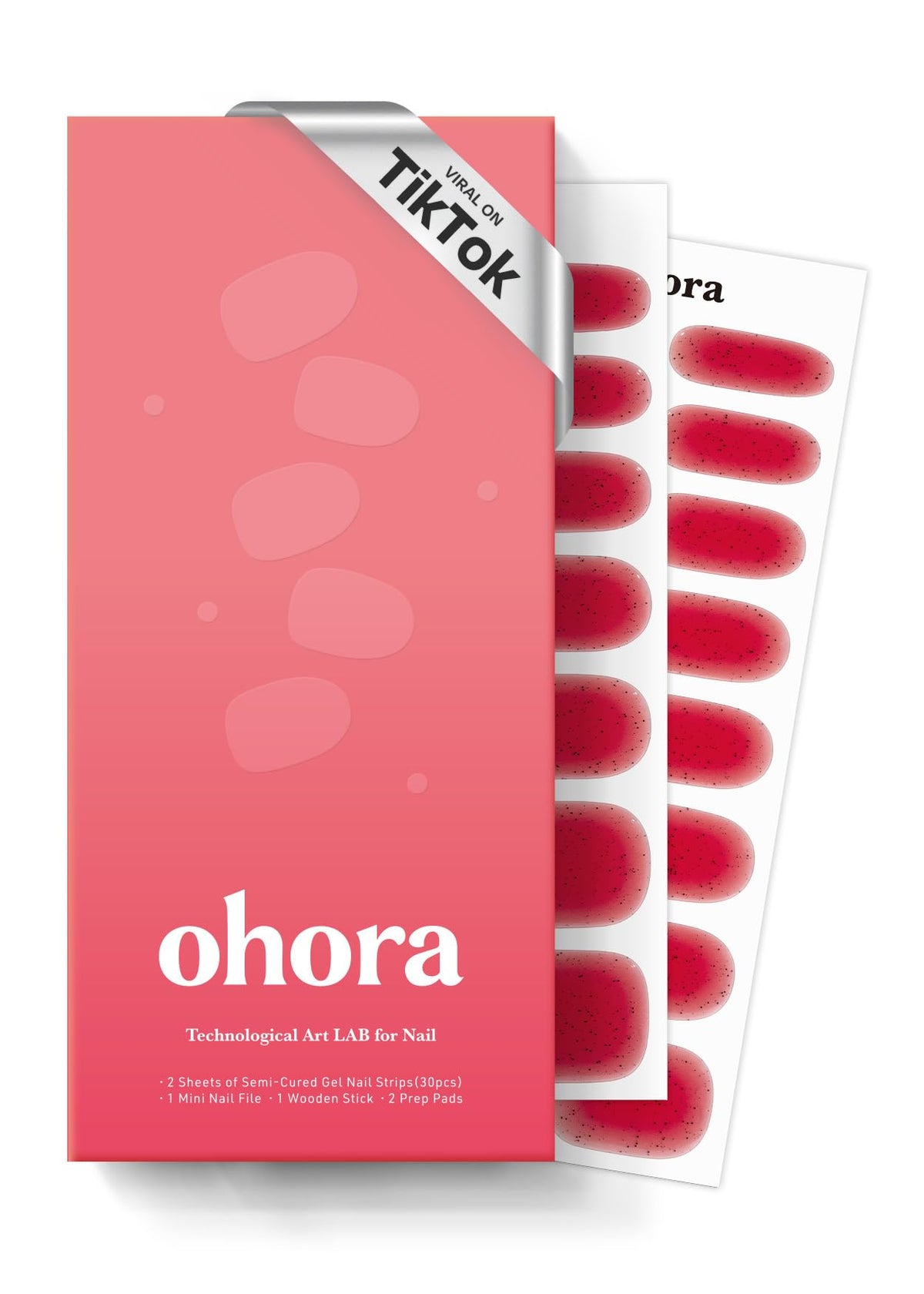ohora Semi Gel Nail Strips N Jelly Berry front view