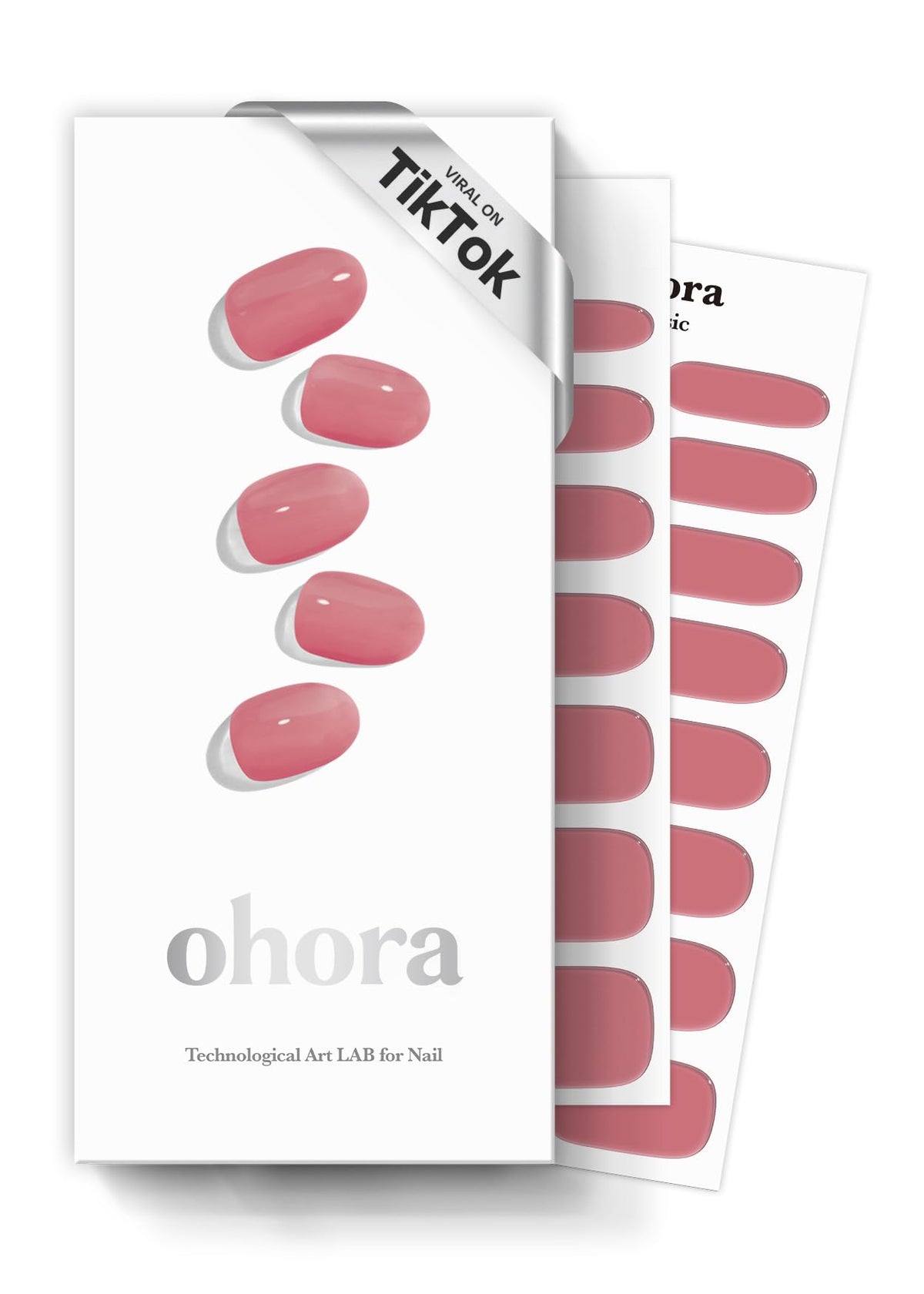 ohora Semi Gel Nail Strips N Juliet pink solid front view