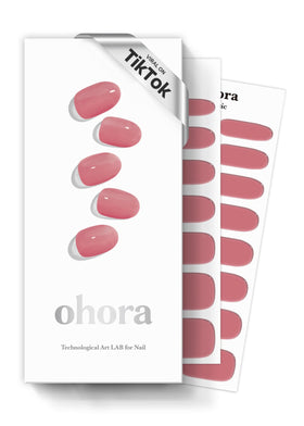 ohora Semi Gel Nail Strips N Juliet pink solid front view