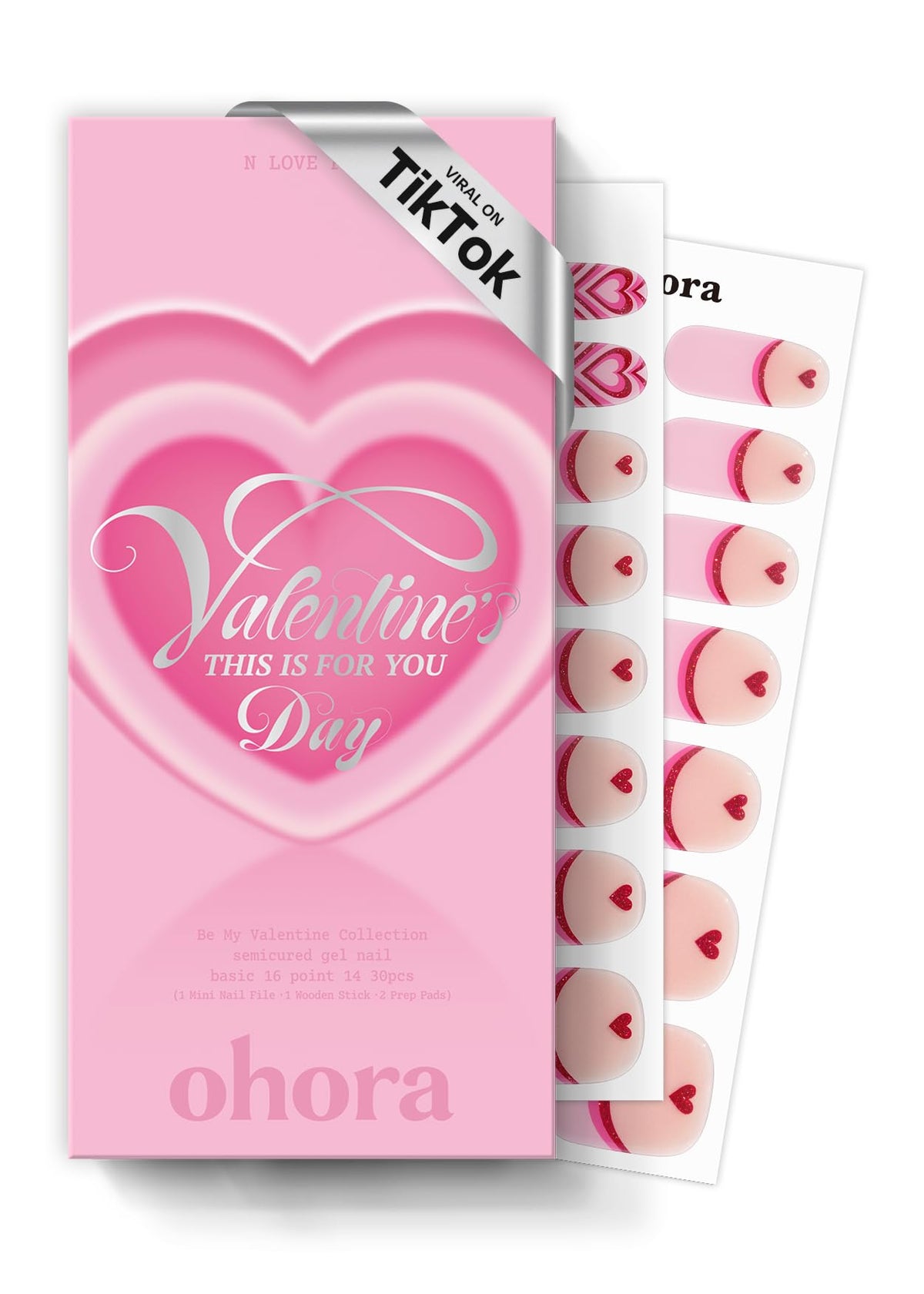 ohora Semi Gel Nail Strips N Love Puff front view