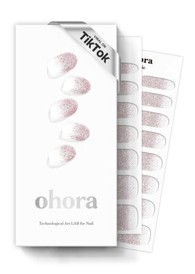 ohora Semi Gel Nail Strips Nude Glitter front view