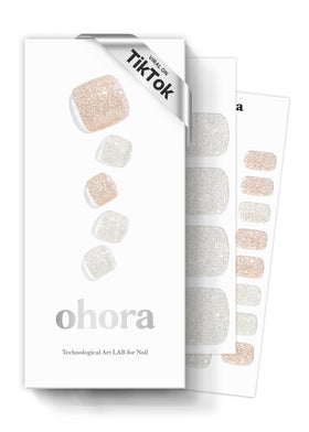 ohora Semi Gel Nail Strips Nude Glitter front view