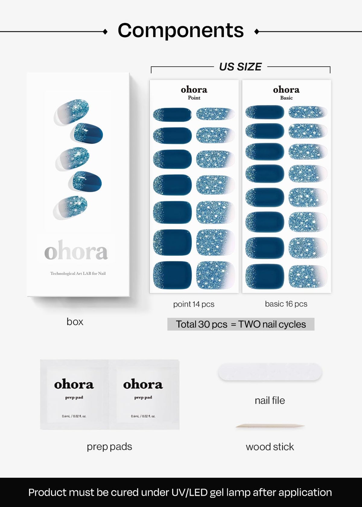 ohora Semi Gel Nail Strips on nails