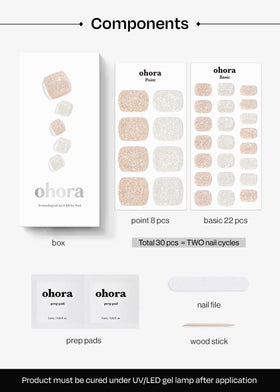 ohora Semi Gel Nail Strips on nails