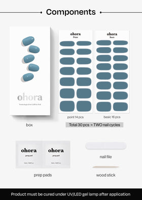 ohora Semi Gel Nail Strips on nails after application