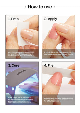 ohora Semi Gel Nail Strips packaging displayed on a flat surface