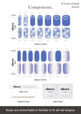 ohora Semi Gel Nail Strips packaging with accessories