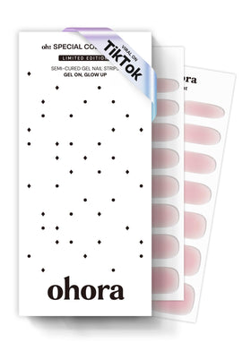 ohora Semi Gel Nail Strips pink jelly front view with nail wraps