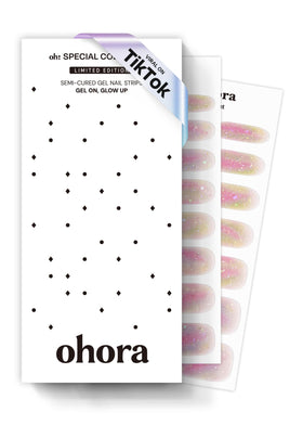 ohora Semi Gel Nail Strips Rainbow Bomb front view
