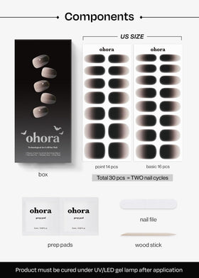 ohora Semi Gel Nail Strips showing solid and accent colours