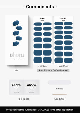 ohora Semi Gel Nail Strips with nail file and wooden stick