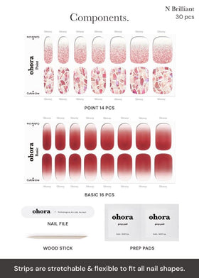 ohora Semi Gel Nail Strips with prep pads and wooden stick