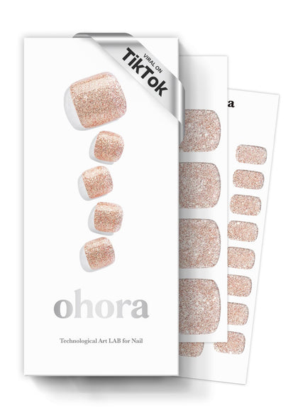 ohora Semi Gel Pedi Strips box front view with assorted nail wraps
