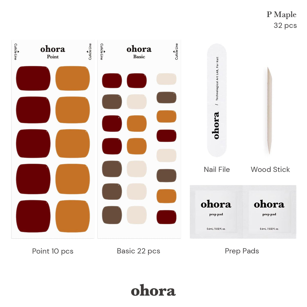 ohora Semi- Gel Pedi Strips close-up of accent wraps