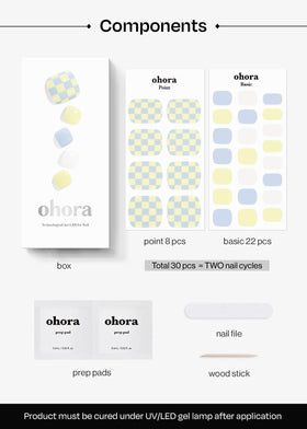 ohora Semi- Gel Pedi Strips close-up of nail wraps