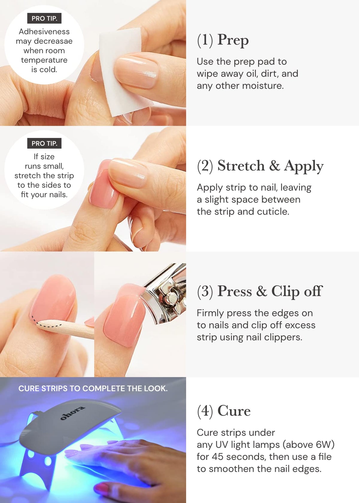 ohora Semi Gel Pedi Strips P Chilly Red nail wraps display