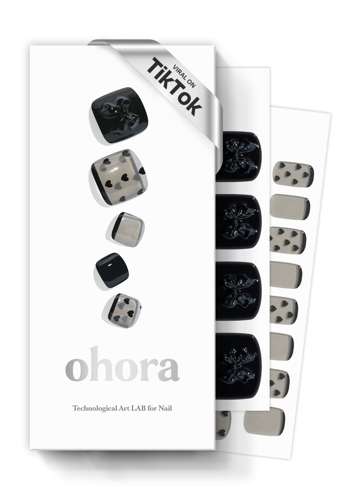ohora Semi Gel Pedi Strips P Heart Lace packaging front view