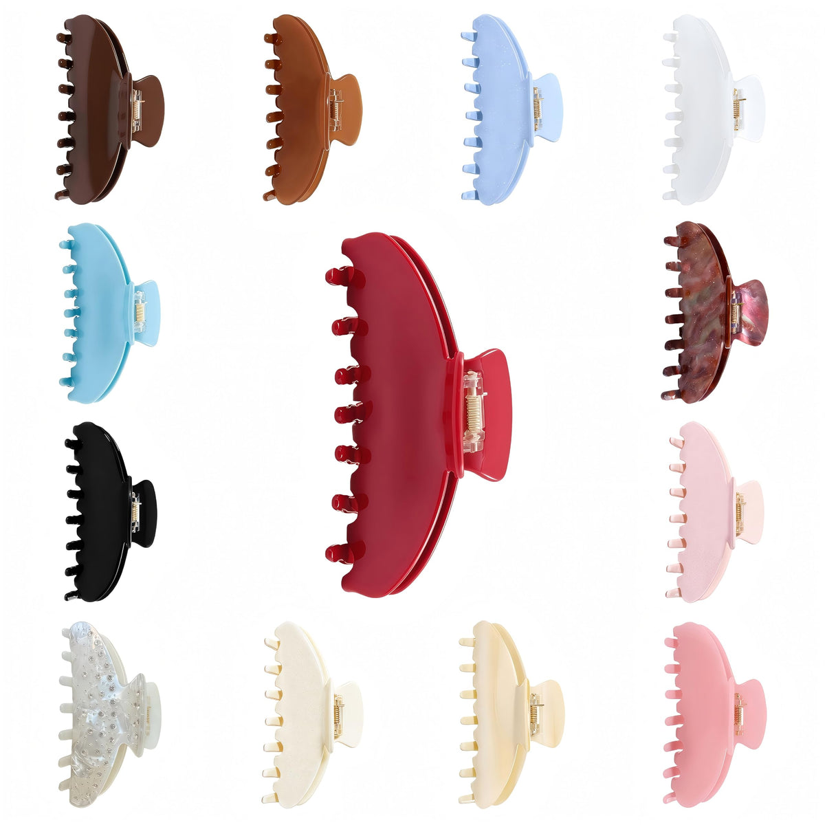 OideGuiing Pearl White Claw Clip with various hairstyles