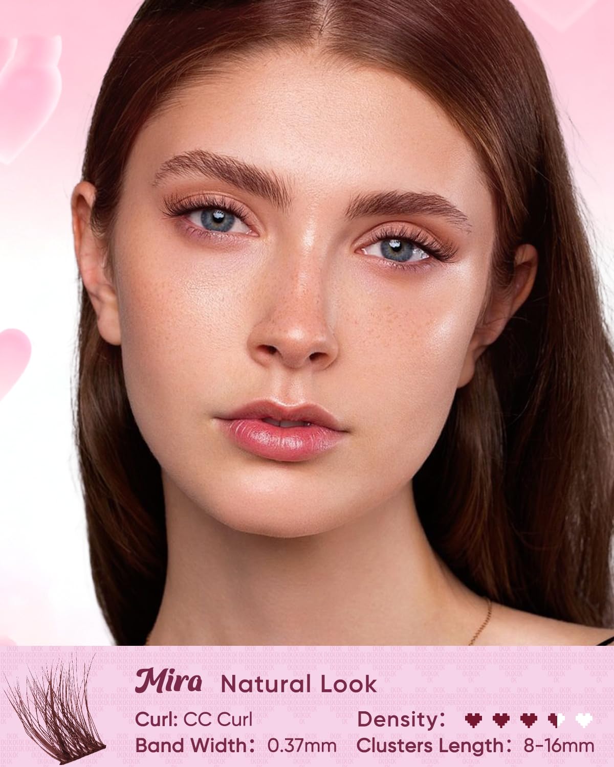 OKAYLOVE Brown Lash Clusters Kit contents including tweezers and bond
