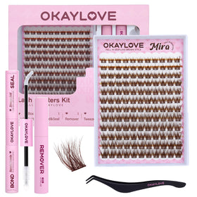 OKAYLOVE Brown Lash Clusters Kit packaging front view