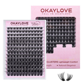 OKAYLOVE Fluffy Lash Clusters VIVA front view with packaging