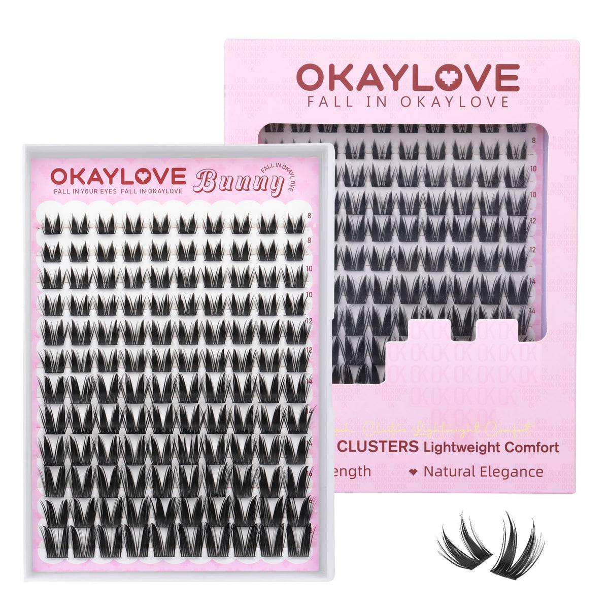OKAYLOVE Manga Lash Clusters BUNNY front view with double-peak design