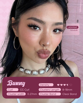OKAYLOVE Manga Lash Clusters BUNNY packaging display
