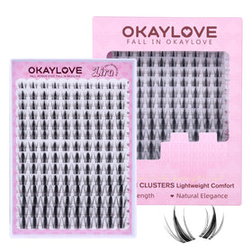 OKAYLOVE Manga Lash Clusters LIRA front view with clear band