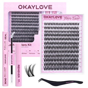 OKAYLOVE Natural Lash Clusters Kit packaging front view