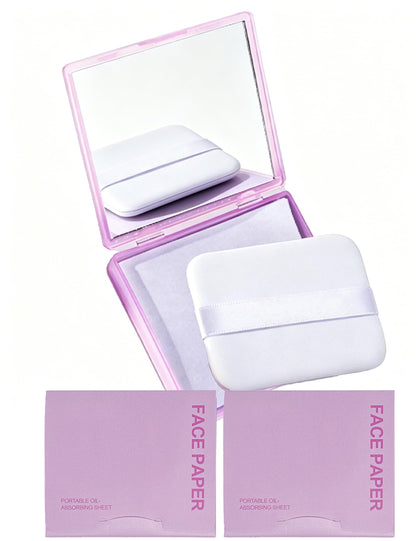 Okerker lavender oil blotting papers front view with compact case
