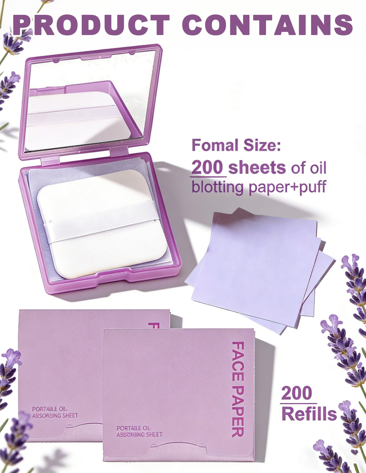Okerker lavender oil blotting papers open case showing sheets
