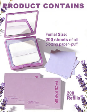 Okerker lavender oil blotting papers open case showing sheets