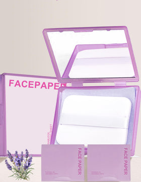 Okerker lavender oil blotting papers with a mirror