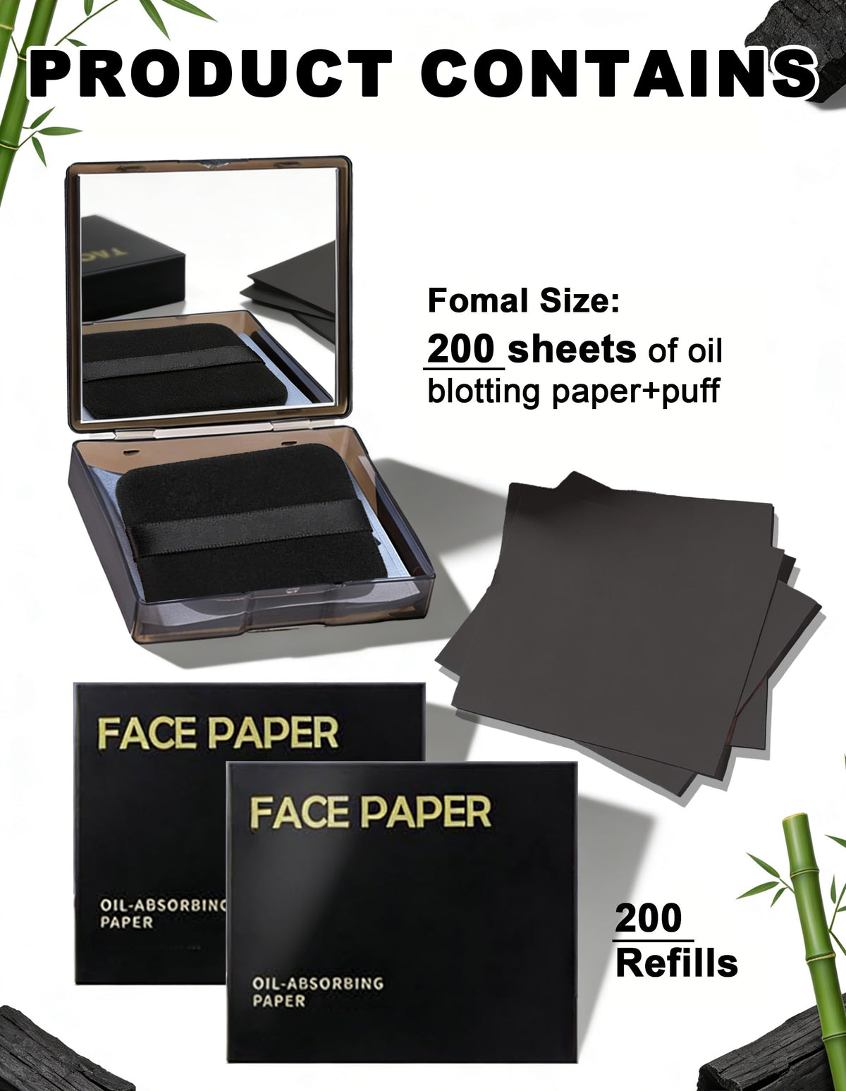 Okerker Oil Blotting Papers puff and adhesive paper