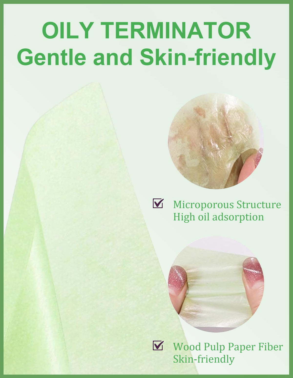 Okerker Oil Blotting Papers with a hand using it