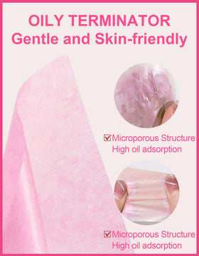 Okerker Rose Oil Blotting Papers with puff and mirror