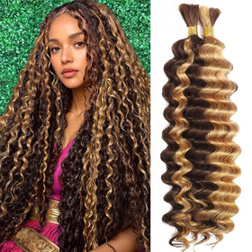 OKVOKV 20 Inch Deep Wave Braiding Hair front view