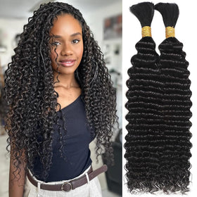 OKVOKV 22-inch curly wave human hair bundle front view