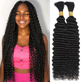 OKVOKV 28 Inch Curly Wave Braids front view