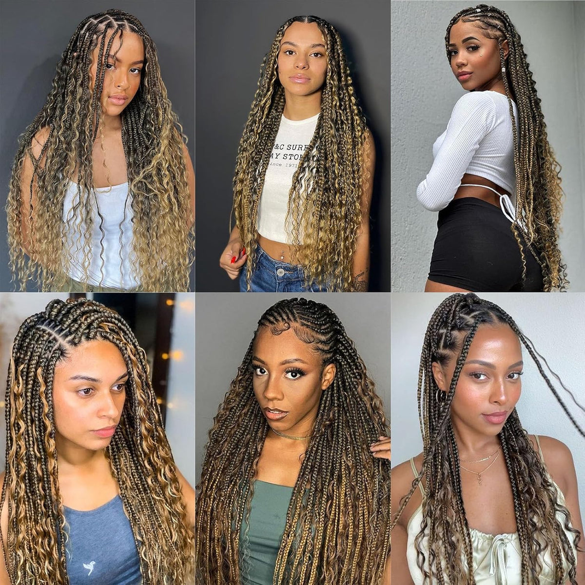 OKVOKV Boho Braids Human Hair 22 Inch Deep Wave Bundle loose bundles