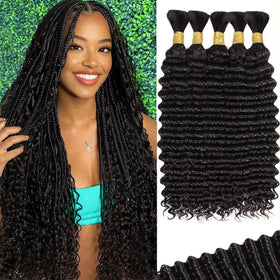 OKVOKV Boho Hair 18 Inch curly wave bundles front view