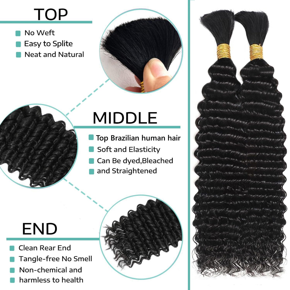 OKVOKV Boho Hair 24 Inch curly wave texture close-up