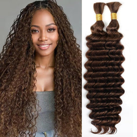 OKVOKV Boho Hair for Braiding 18 Inch Water Wave Human Hair front view