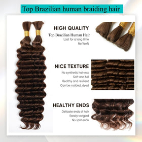 OKVOKV Boho Hair for Braiding 18 Inch Water Wave Human Hair loose bundles