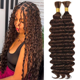 OKVOKV Boho Hair for Braiding 20 Inch Deep Wave front view