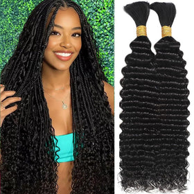 OKVOKV Boho Hair for Braiding 24 Inch bulk bundle front view