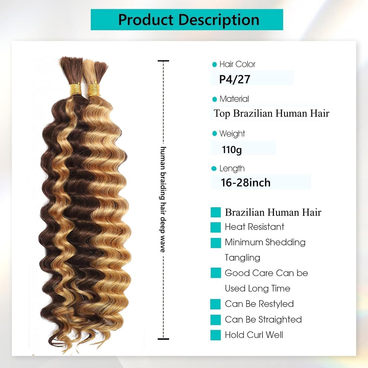 OKVOKV curly wave hair bundle side view